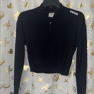 Gymshark Women's Black Cropped Sweatshirt